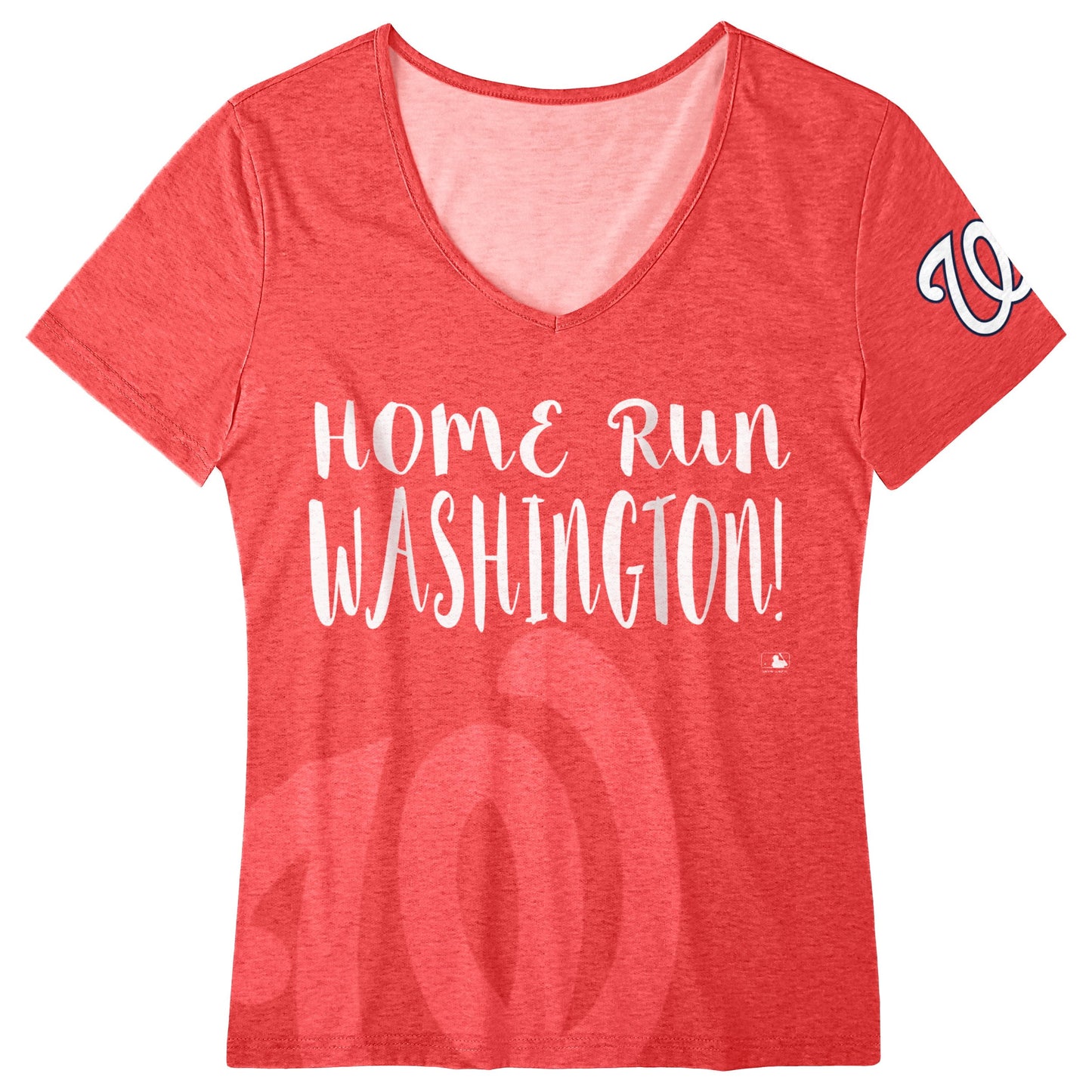 FOCO MLB Women's Washington Capitals Home Run V-Neck Tee