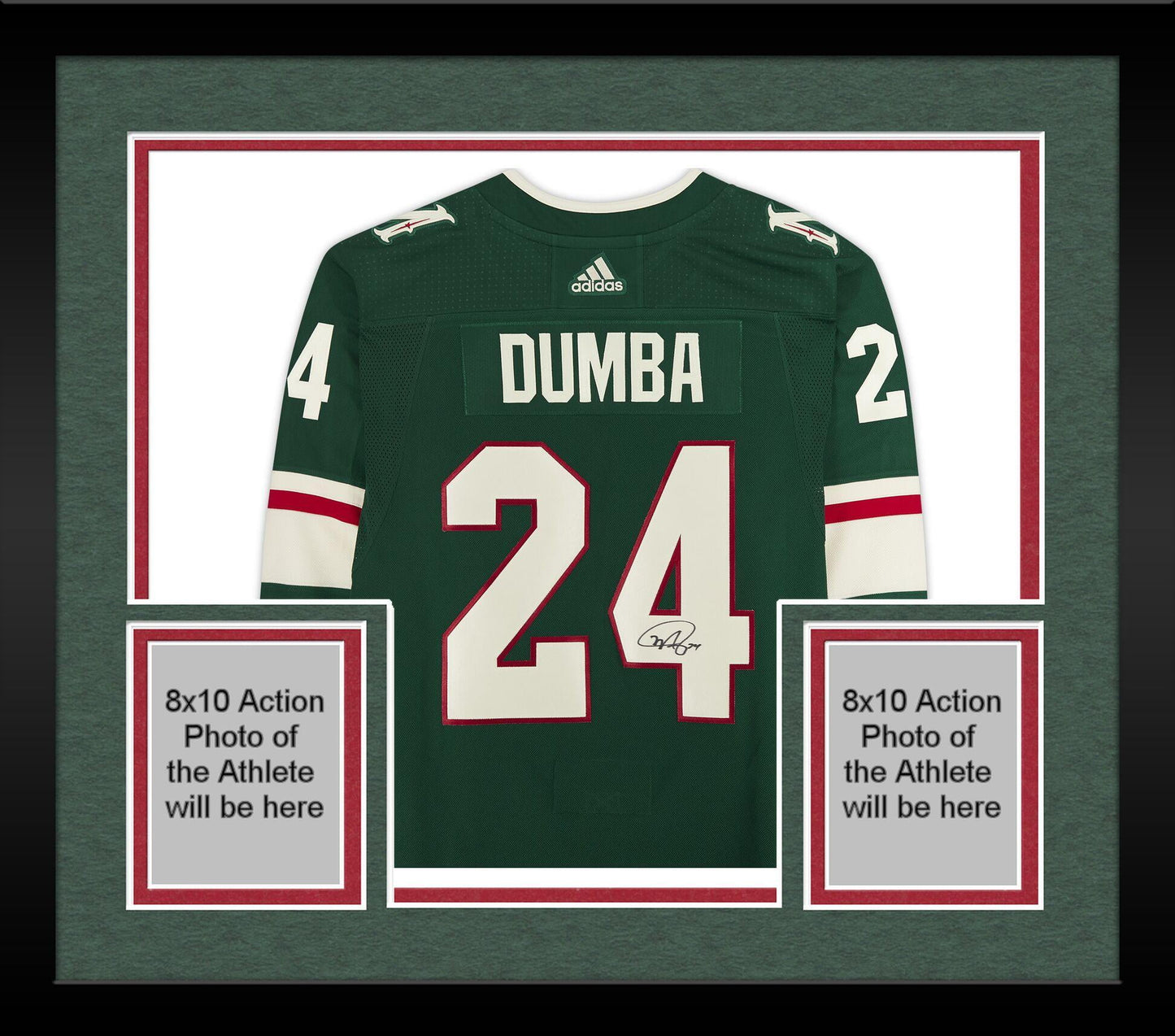 Framed Matt Dumba Minnesota Wild Autographed Green Adidas Authentic Jersey with 20th Anniversary Season Patch - Fanatics Authentic Certified