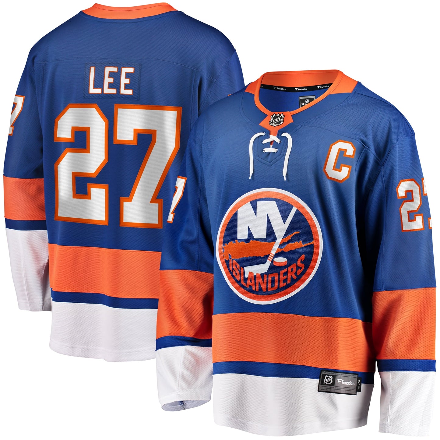 Men's Fanatics Branded Anders Lee Royal New York Islanders Home Captain Patch Breakaway Player Jersey