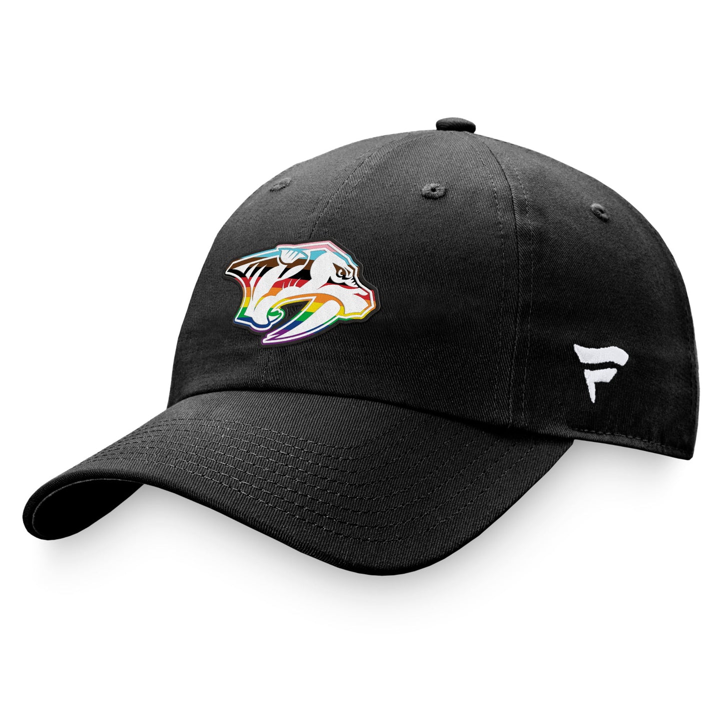Men's Fanatics Branded Black Nashville Predators Team Logo Pride Adjustable Hat - OSFA