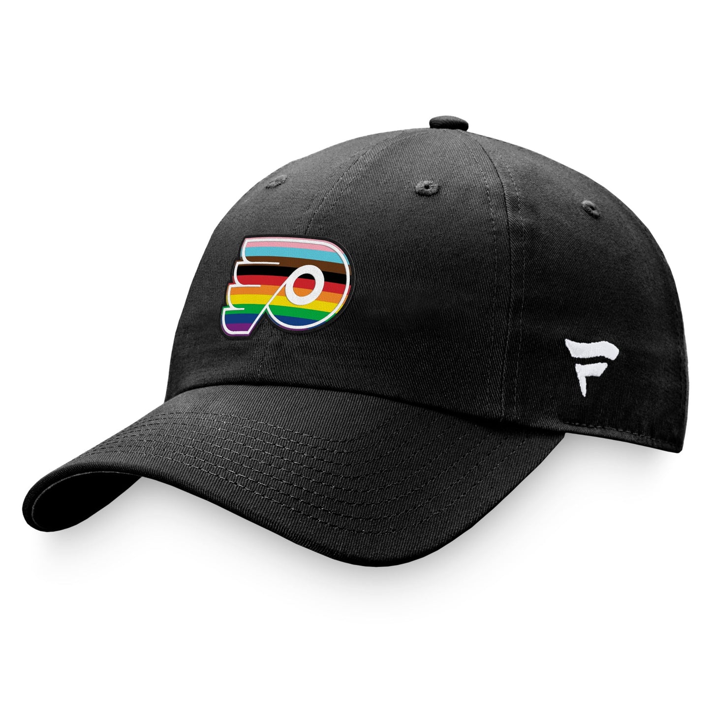 Men's Fanatics Branded Black Philadelphia Flyers Team Logo Pride Adjustable Hat - OSFA