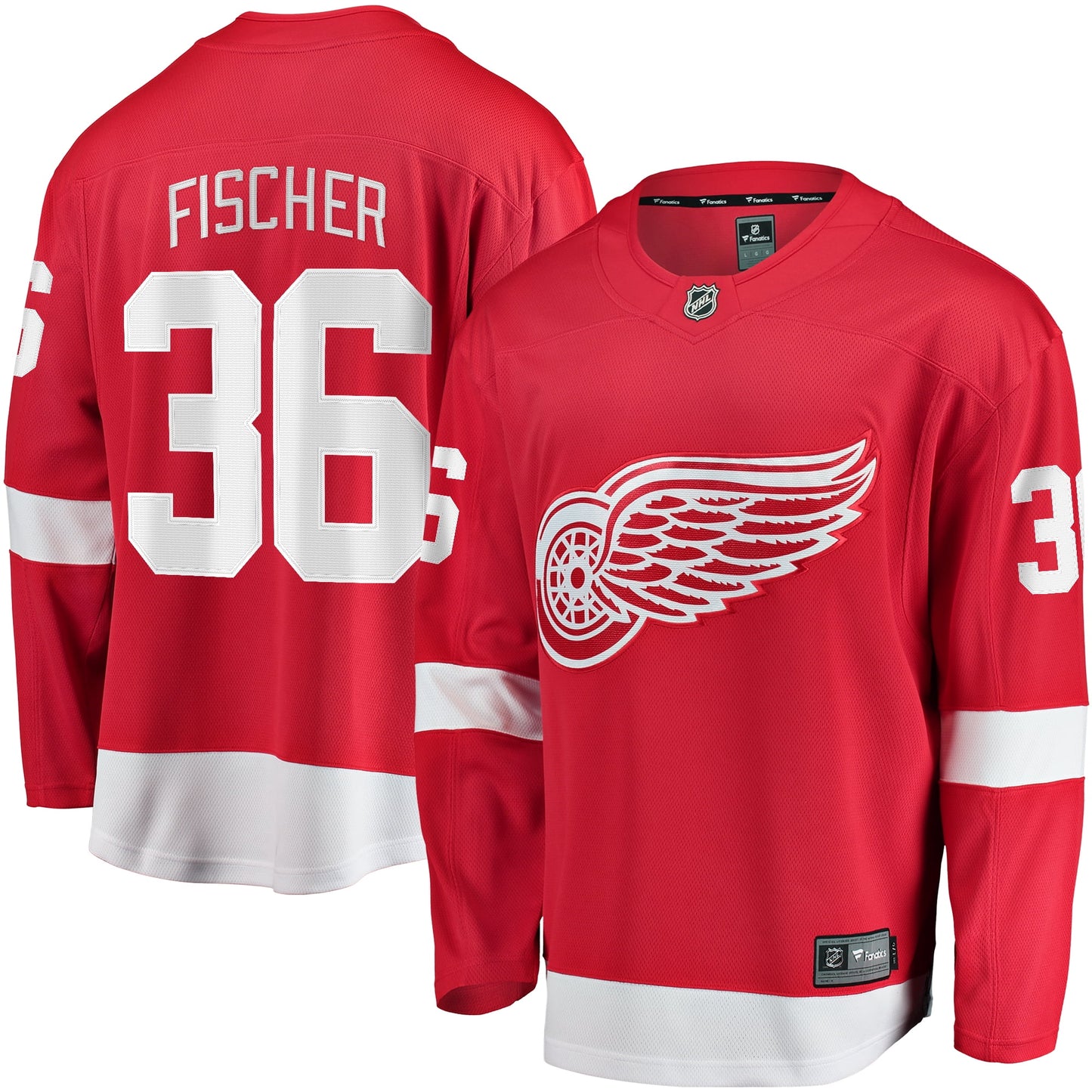 Men's Fanatics Branded Christian Fischer Red Detroit Red Wings Home Breakaway Jersey