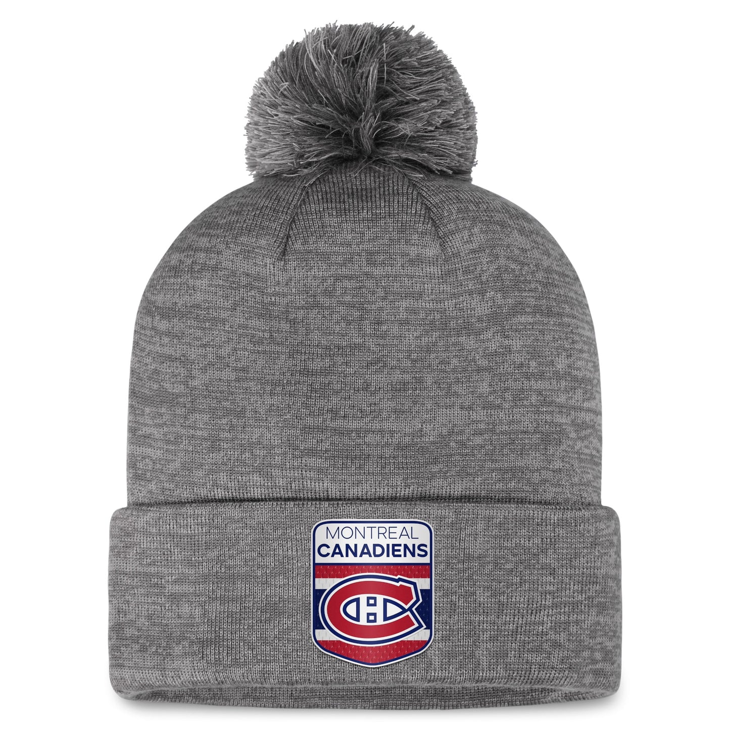 Men's Fanatics Branded  Gray Montreal Canadiens Authentic Pro Home Ice Cuffed Knit Hat with Pom - OSFA