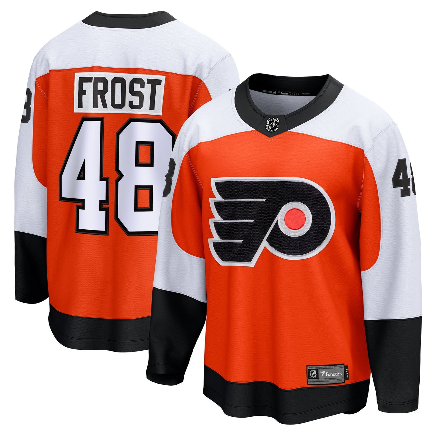 Men's Fanatics Branded Morgan Frost Orange Philadelphia Flyers Home Breakaway Jersey