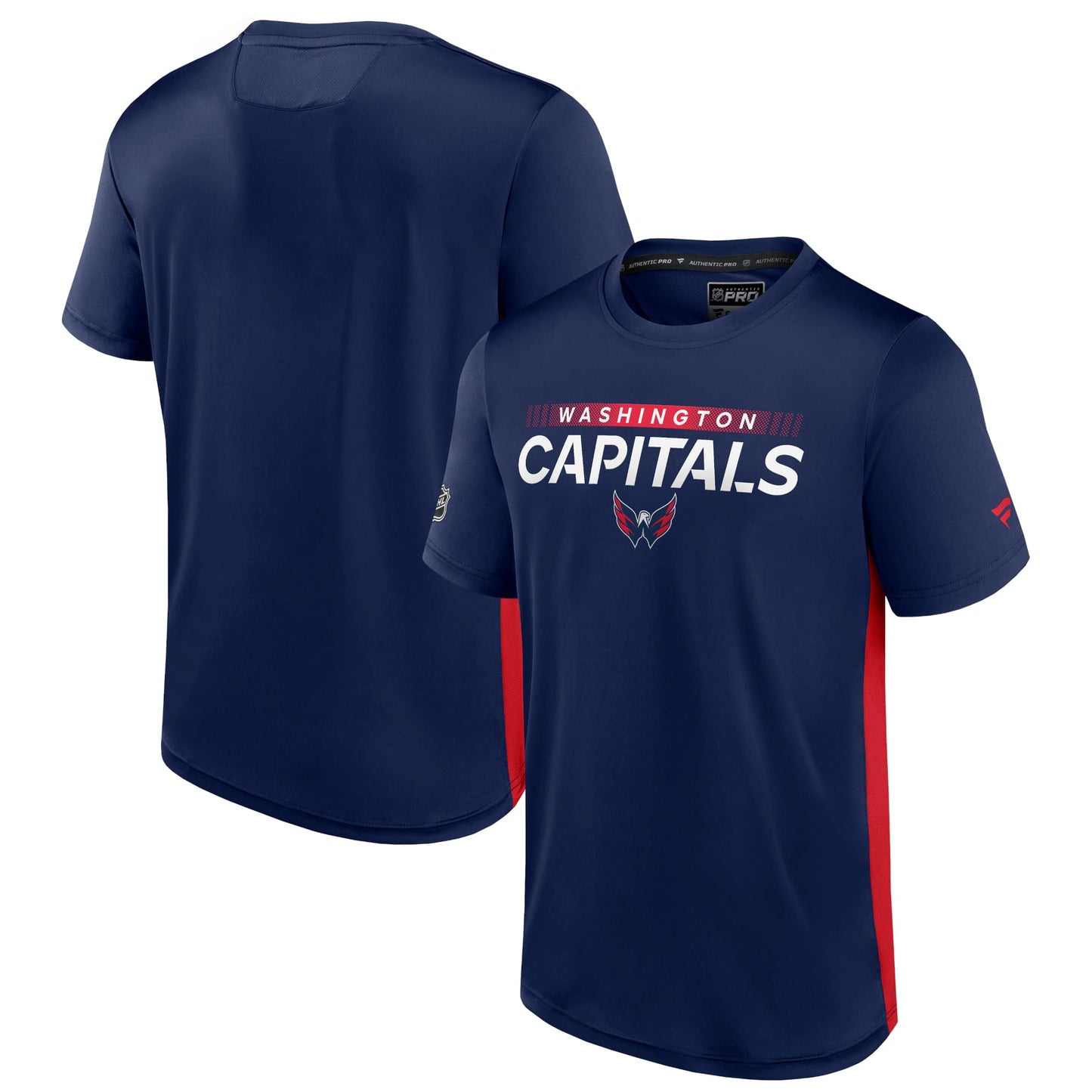 Men's Fanatics Branded Navy/Red Washington Capitals Authentic Pro Rink Tech T-Shirt
