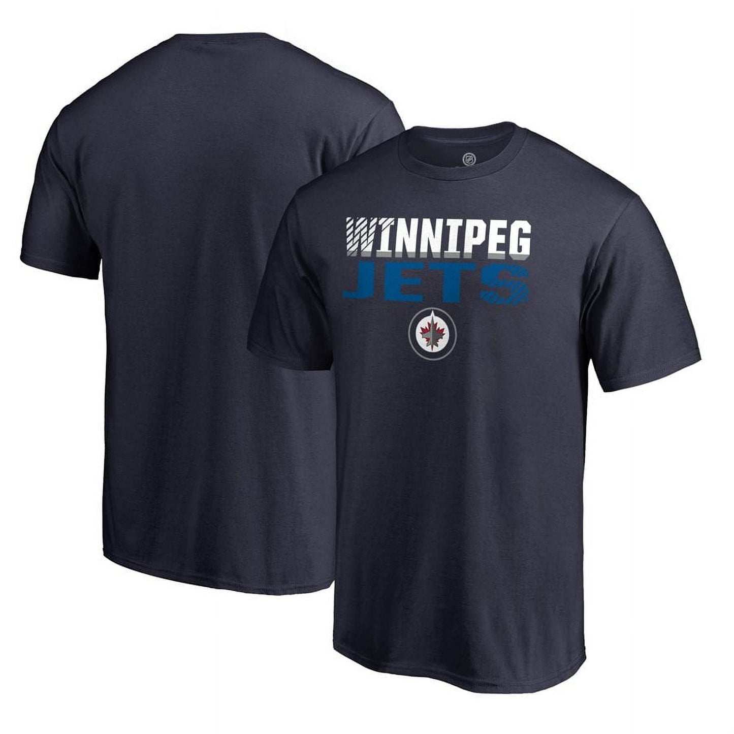 Men's Fanatics Branded Navy Winnipeg Jets Iconic Collection Fade Out T-Shirt