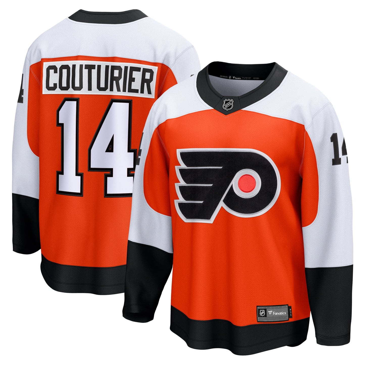 Men's Fanatics Branded Sean Couturier Orange Philadelphia Flyers Home Breakaway Jersey
