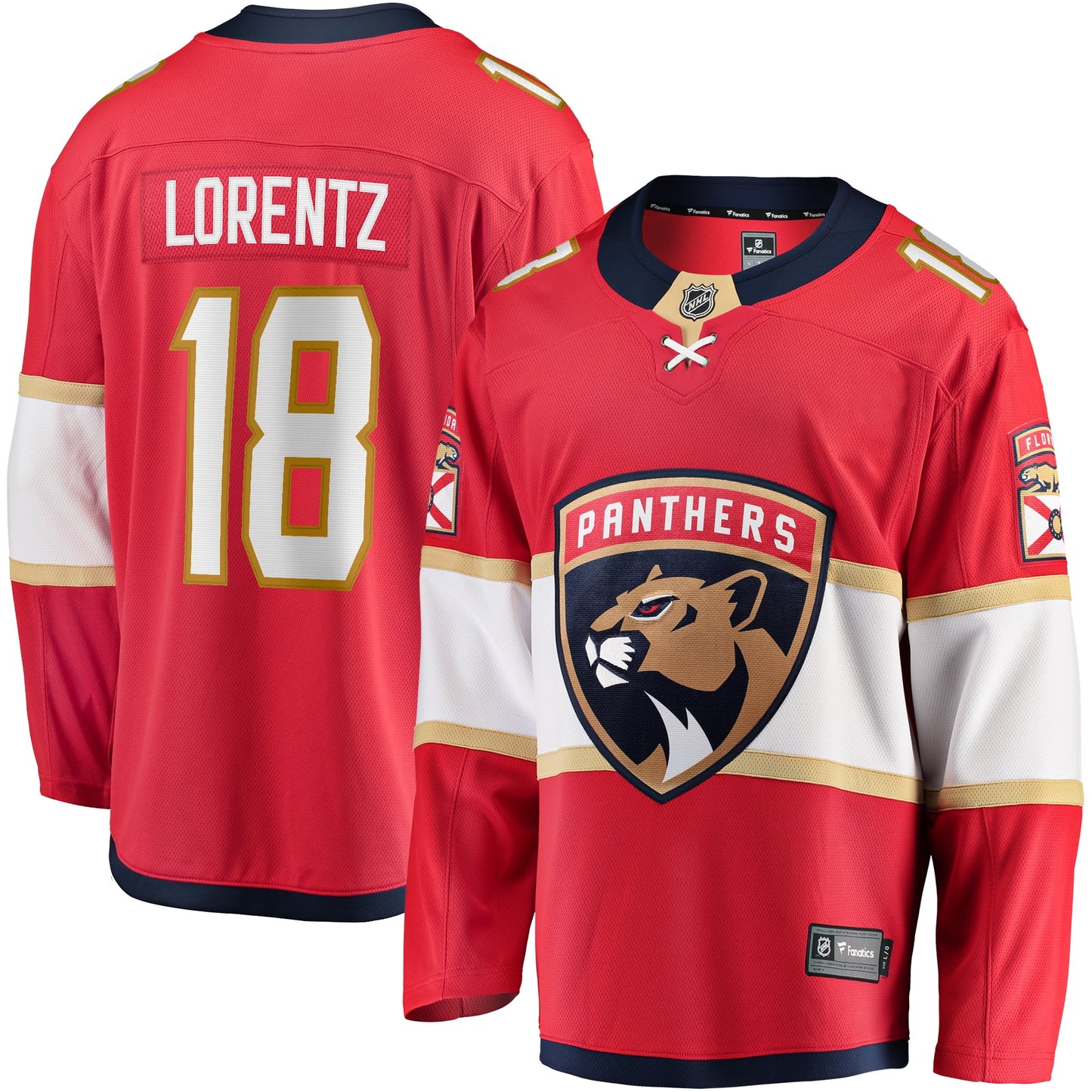 Men's Fanatics Branded Steven Lorentz Red Florida Panthers Home Breakaway Jersey