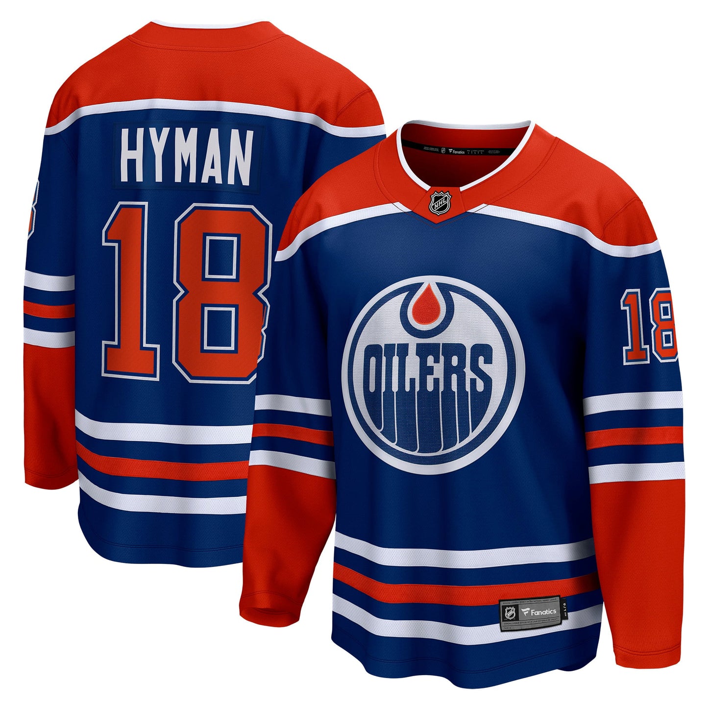 Men's Fanatics Branded Zach Hyman Royal Edmonton Oilers Home Breakaway Player Jersey