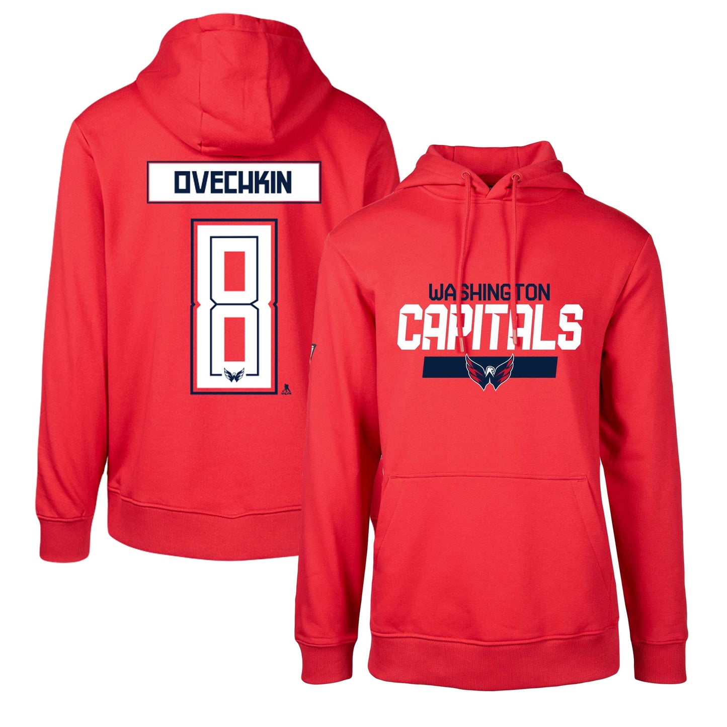 Men's Levelwear Alexander Ovechkin Red Washington Capitals Podium Name & Number Pullover Hoodie