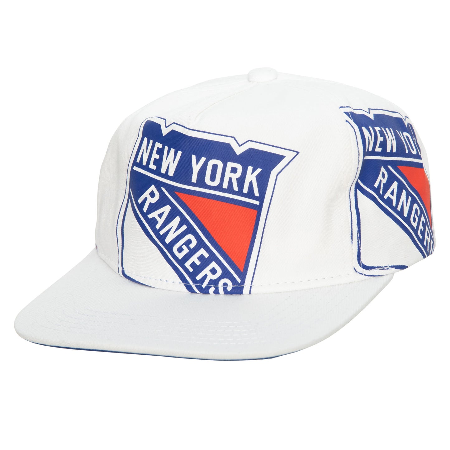 Men's Mitchell & Ness White New York Rangers In Your Face Deadstock Snapback Hat - OSFA