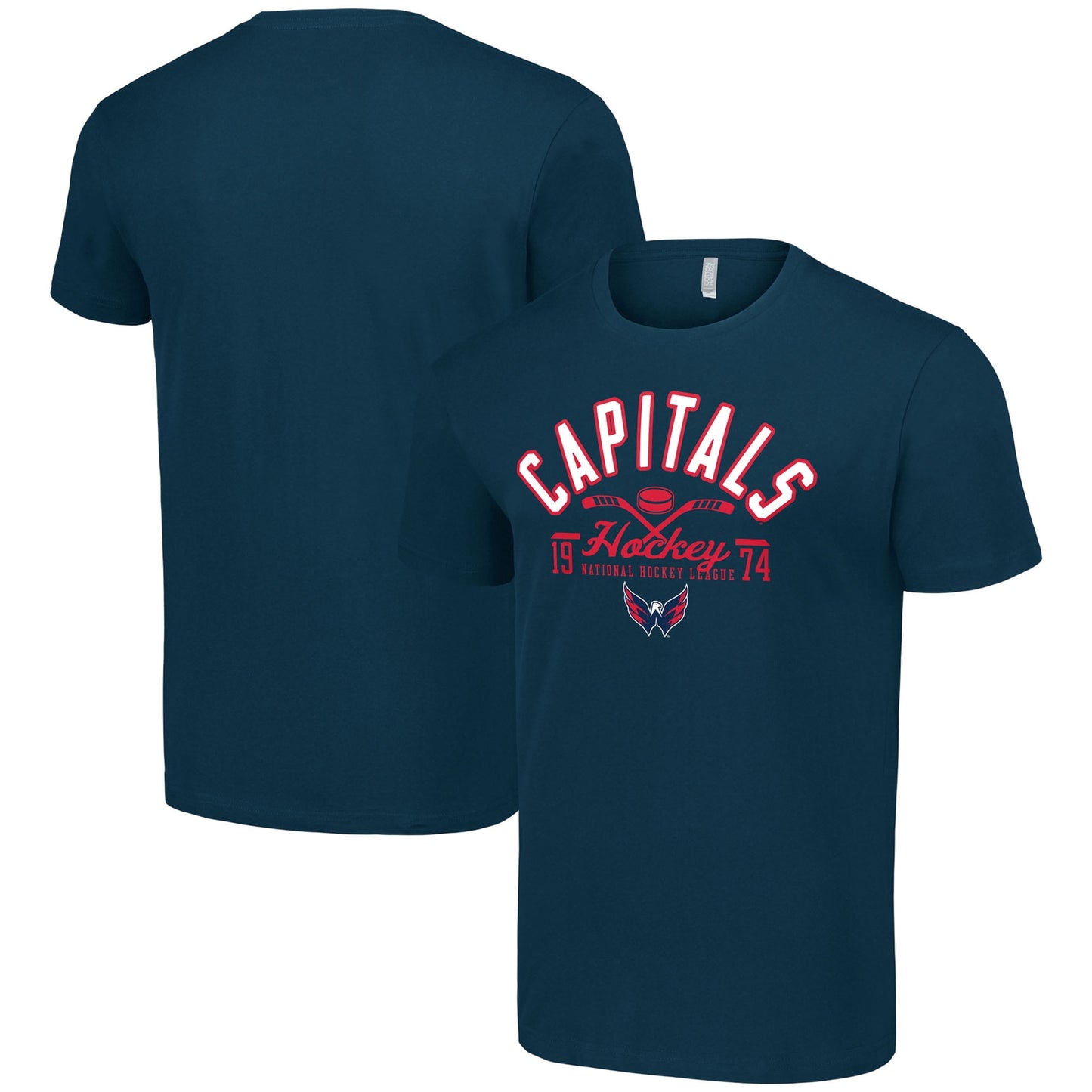 Men's Starter  Navy Washington Capitals Half Puck T-Shirt