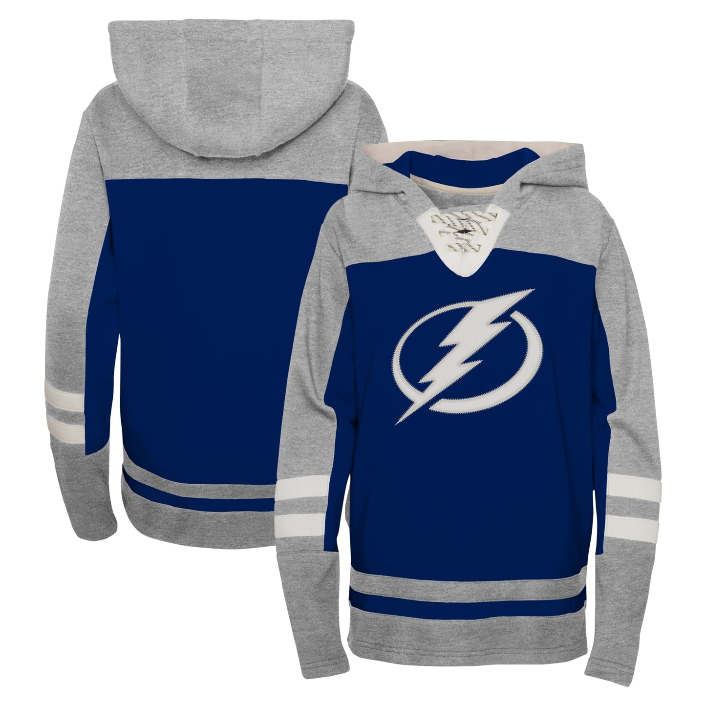 Preschool Blue Tampa Bay Lightning Ageless Revisited Lace-Up V-Neck Pullover Hoodie