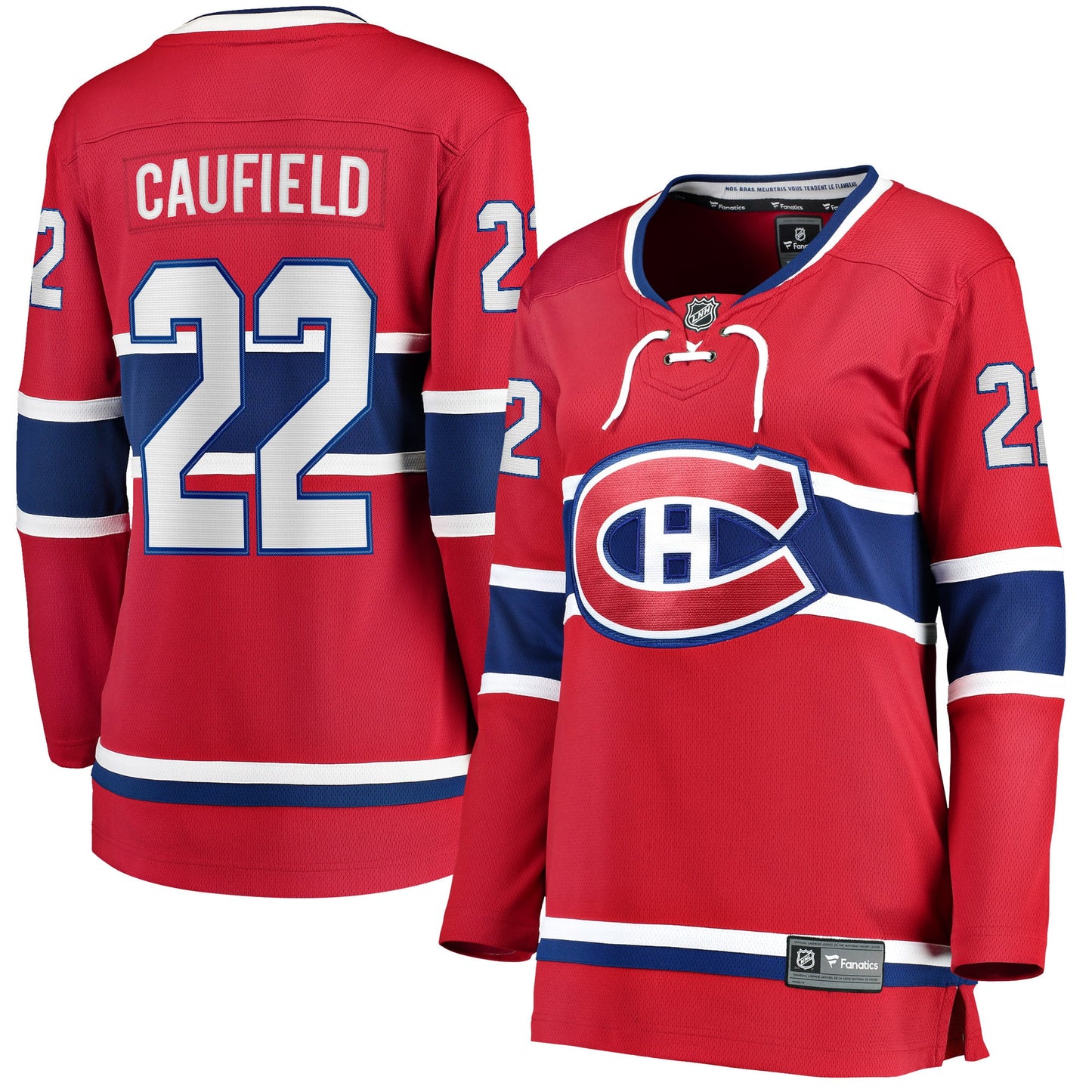 Women's Fanatics Branded Cole Caufield Red Montreal Canadiens Home Breakaway Replica Jersey