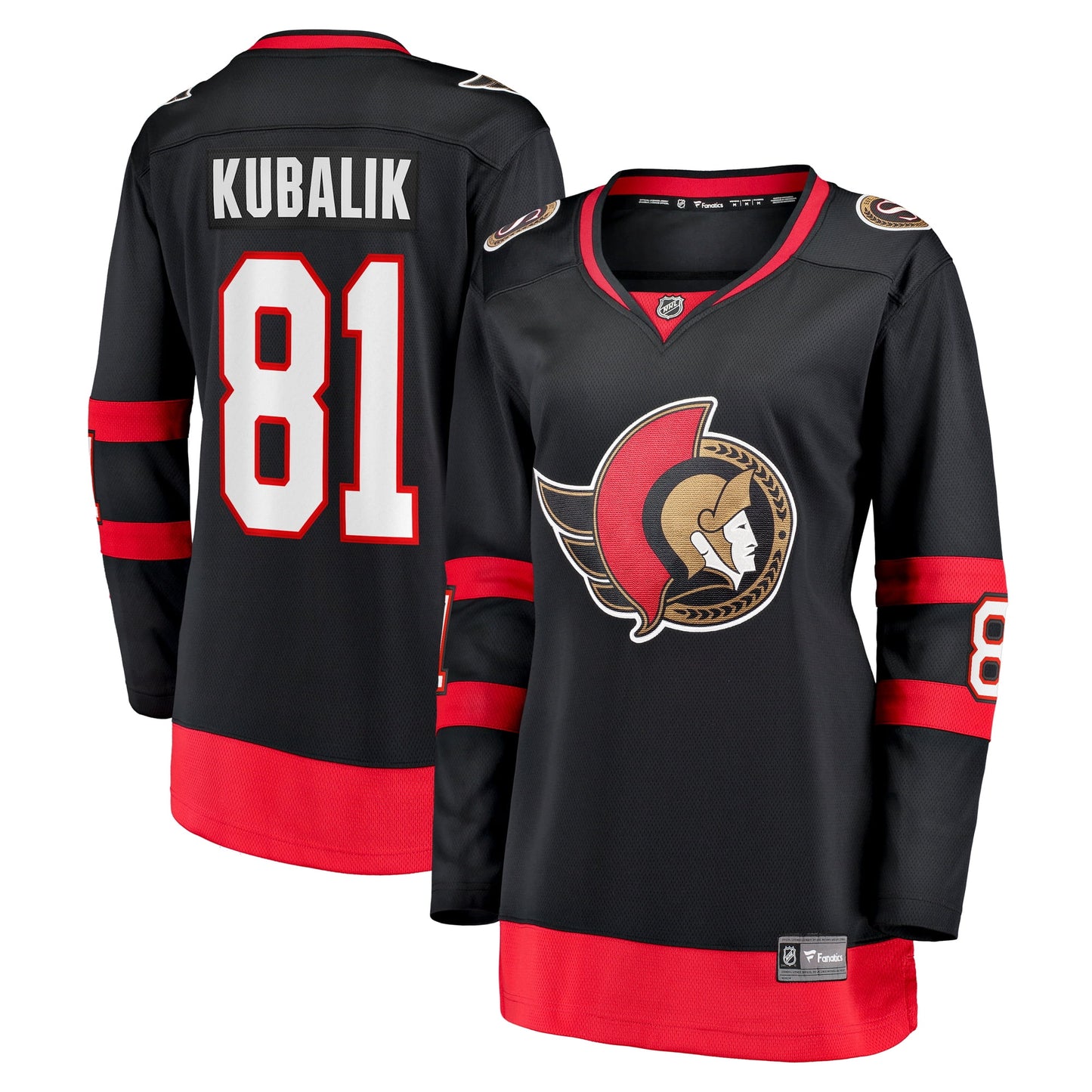 Women's Fanatics Branded Dominik Kubalik Black Ottawa Senators Home Breakaway Player Jersey