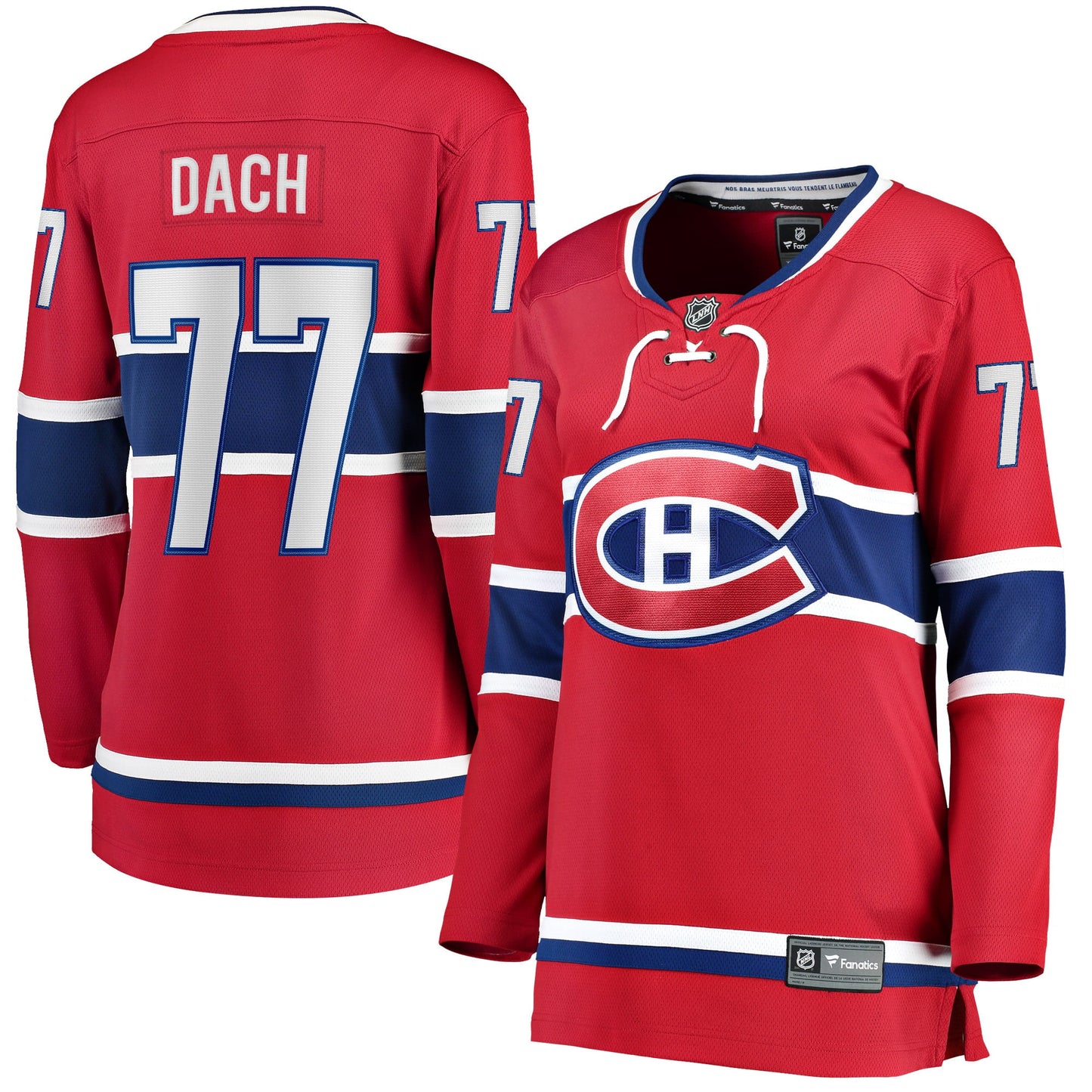 Women's Fanatics Branded Kirby Dach Red Montreal Canadiens Home Breakaway Player Jersey