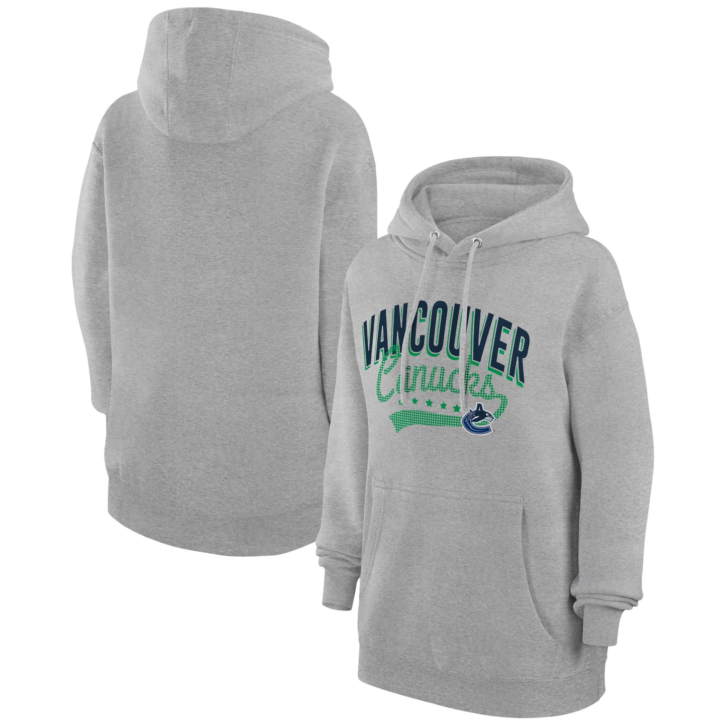 Women's G-III 4Her by Carl Banks  Gray Vancouver Canucks Filigree Logo Pullover Hoodie