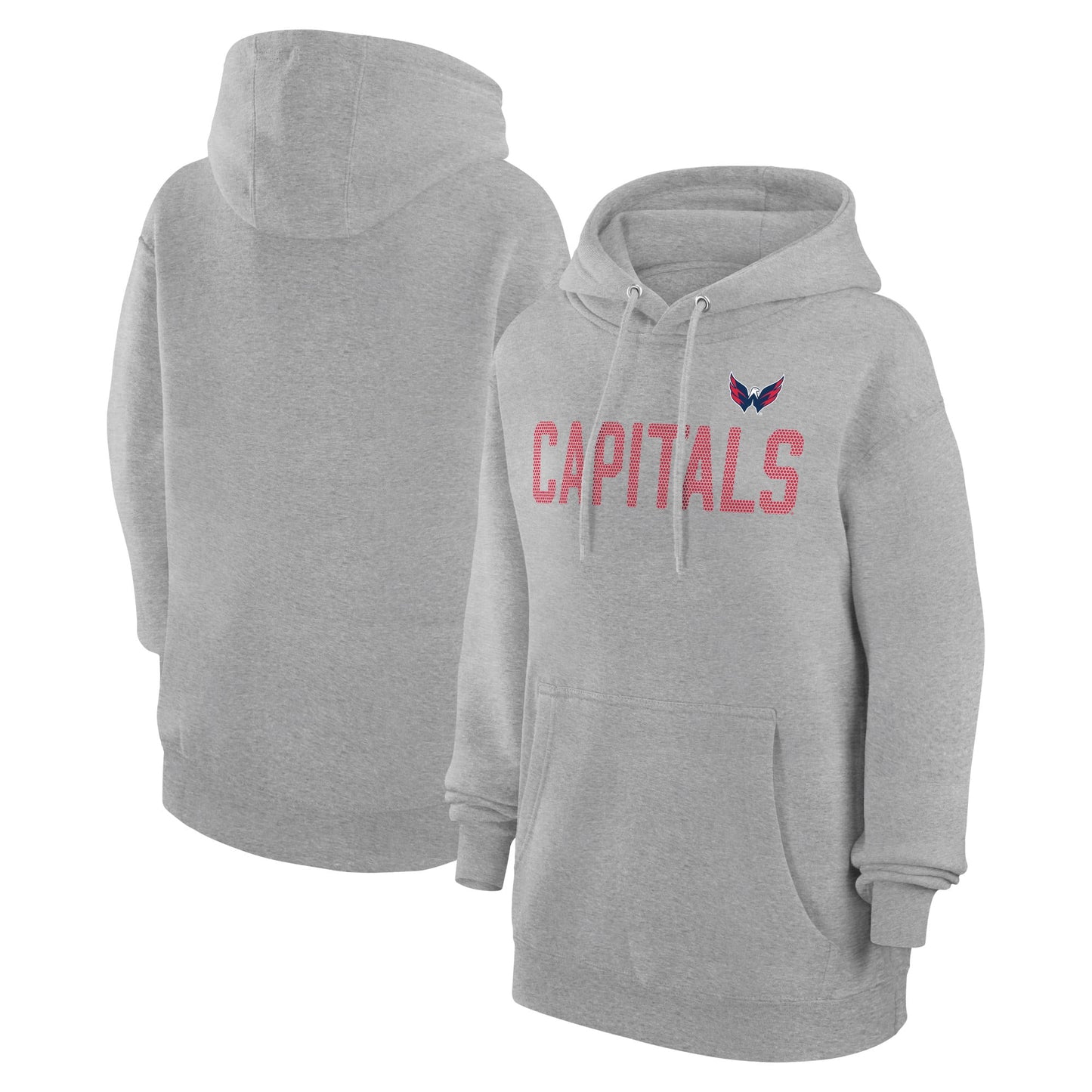 Women's G-III 4Her by Carl Banks  Heather Gray Washington Capitals Dot Print Pullover Hoodie