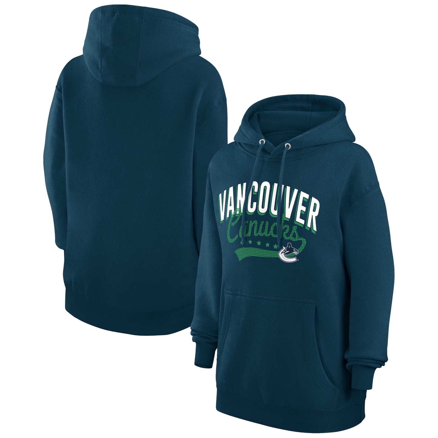 Women's G-III 4Her by Carl Banks  Navy Vancouver Canucks Filigree Logo Pullover Hoodie