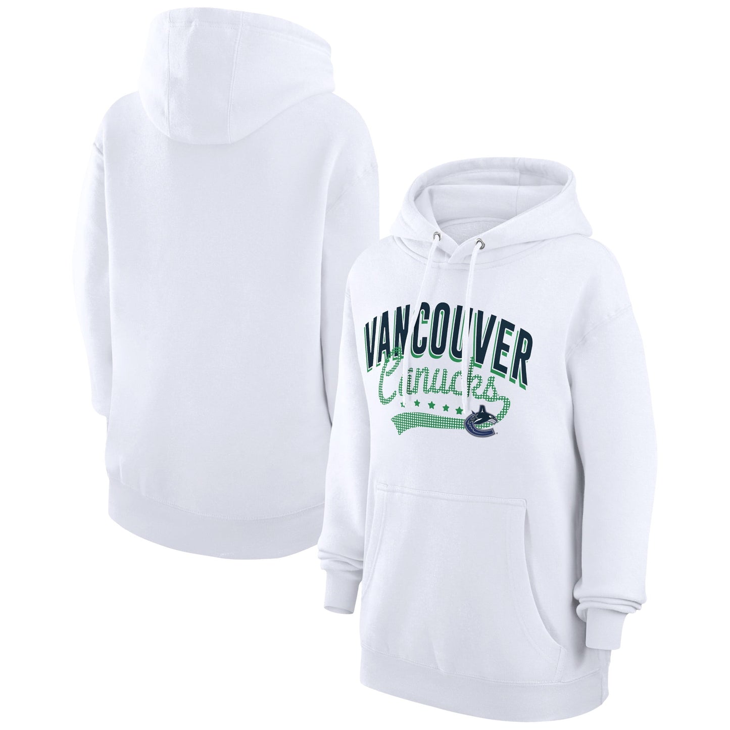 Women's G-III 4Her by Carl Banks  White Vancouver Canucks Filigree Logo Pullover Hoodie