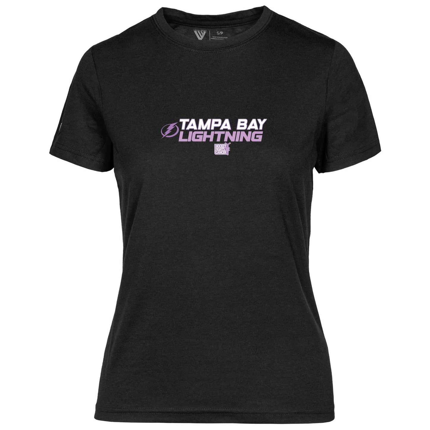 Women's Levelwear Black Tampa Bay Lightning Hockey Fights Cancer Maddox Chase T-Shirt