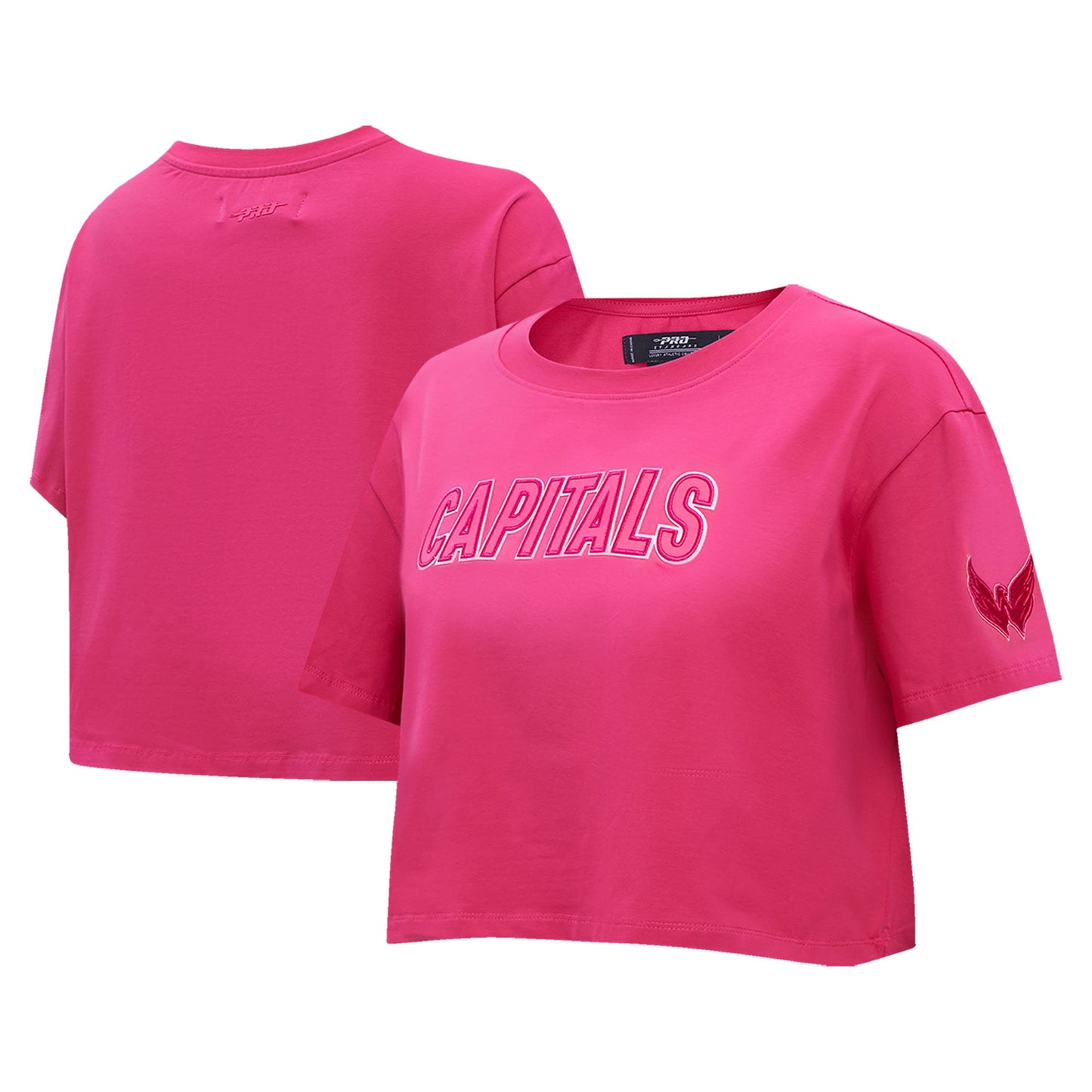 Women's Pro Standard Washington Capitals Triple Pink Cropped Boxy T-Shirt