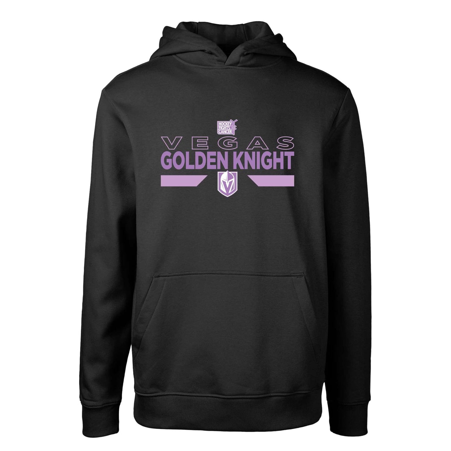 Youth Levelwear Black Vegas Golden Knights Hockey Fights Cancer Podium Fleece Pullover Hoodie
