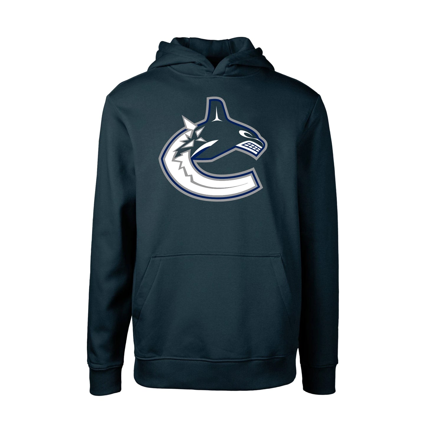 Youth Levelwear Navy Vancouver Canucks Team Podium Core Fleece Pullover Hoodie
